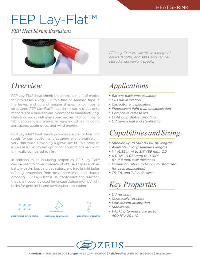 FEP Lay-Flat Heat Shrink